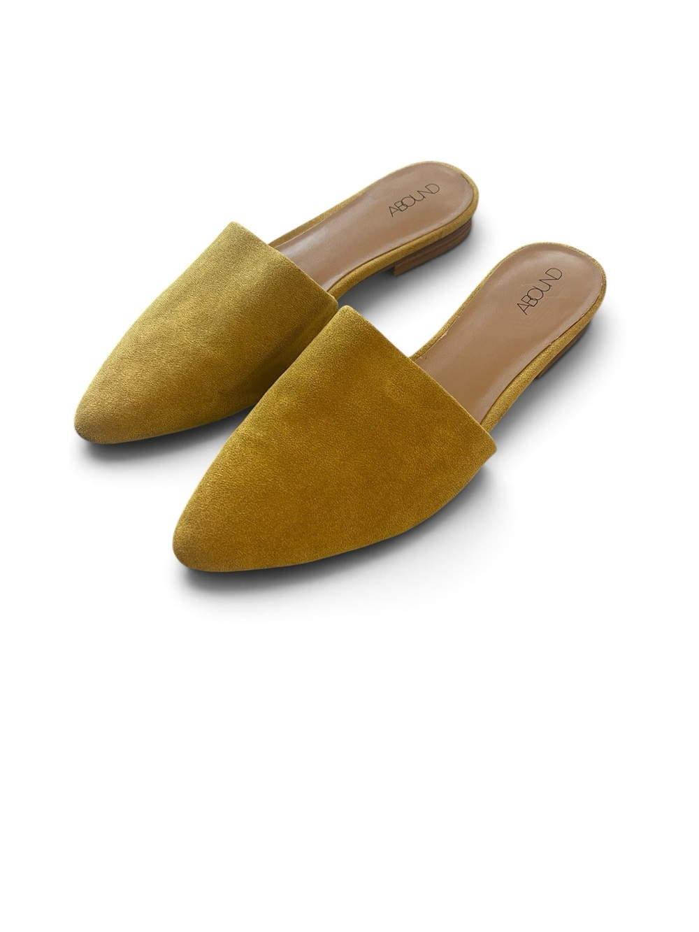 Abound Mustard Suede Pointed Toe Backless Mules